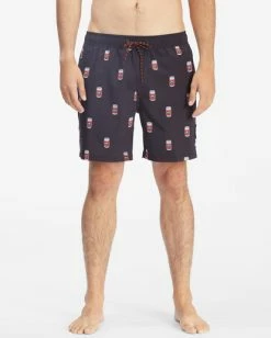 Flash Sale 🧨 Billabong The Simpsons Duff Layback Boardshorts 17" BLACK 🤩 -mens-boardshorts shop abybs00298 billabongw blk frt1 1