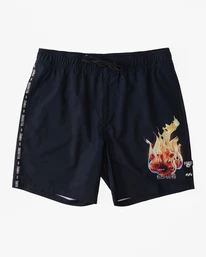 Deals โค๏ธ Billabong Kamea Burn Layback Boardshorts 16" BLACK ๐
