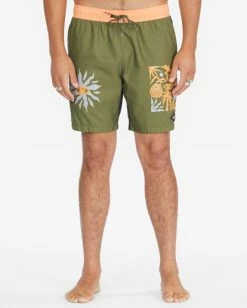 Promo 🔥 Billabong Offcuts Sun Layback Boardshorts 17" OLIVE 😀 -mens-boardshorts shop abybs00331 billabongw olv frt1 1