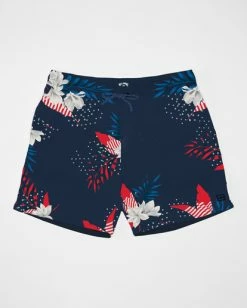Coupon 🔔 Billabong Stars Stripes Layback Boardshorts 16" RED WHITE BLUE 🎉 -mens-boardshorts shop abybs00358 billabongf xrwb frt1 1